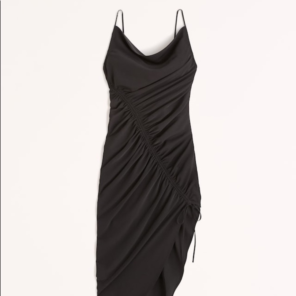 Abercrombie & Fitch Asymmetrical Cinched Midi Dress - Size Large Tall